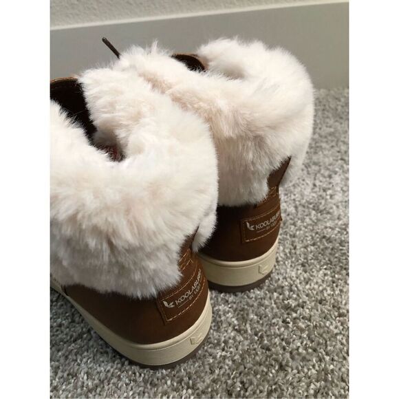 Koolaburra UGG Suede Tynlee Fuzzy Waterproof Boots Chestnut Women’s Size 8 - Picture 7 of 7